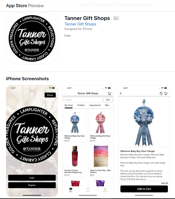 Tanner Gift Shops App Tanner Health System Tanner Health